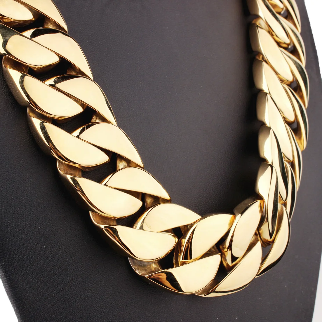 

Hip Hop Tide Jewelry Big Heavy 31MM Wide Shiny Cuba Necklace Stainless Steel Jewelry Hand-polished Casting Bracelet for Men