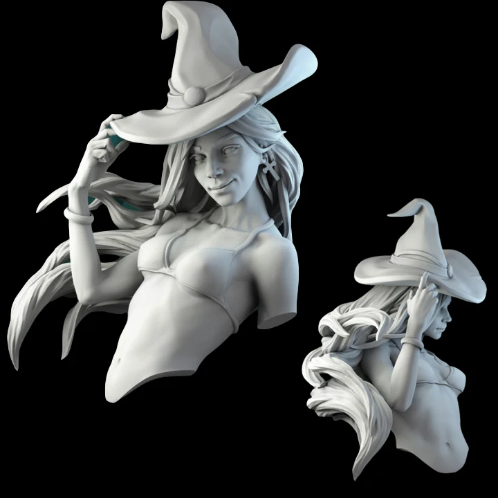 

60mm Resin Model Beautiful Girl Bust Figure Unpainted No Color