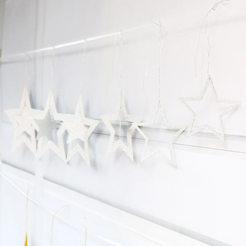 Золотая блестящая бумага с надписью Звездный баннер Висячие флаги на день