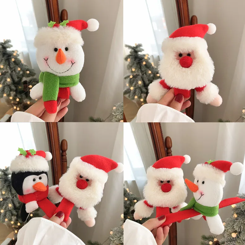

Christmas decorations for home Santa Claus Plush Doll Wrist Snap Circle New Year christmas 2021 xmas gift Adornos De Navidad