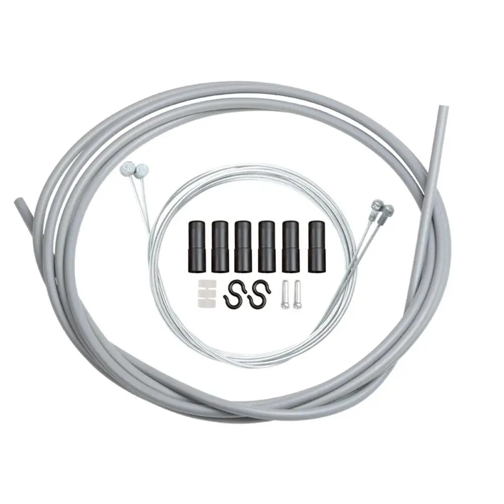 Gray Brake Cable 2 м тормозной механизм горного велосипеда Наборы кабелей Тормозная Линия корпус кабель для переключения провода трубы комплект костюм с хвостовыми колпачками для горного велосипеда - Цвет: Gray Brake Cable