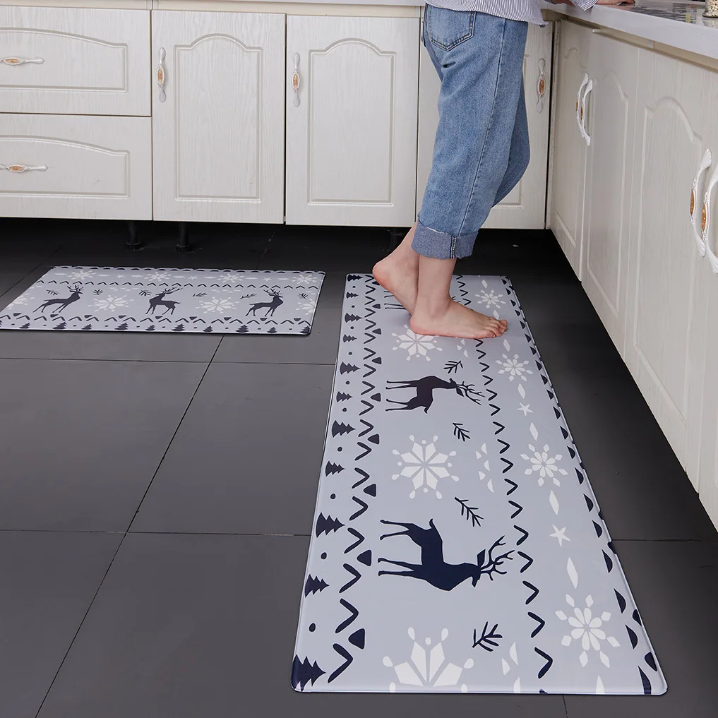 

Washable Vinyl kitchen Carpet On The floor Entrance Door Mat anti slip Carpets For ground Cooking PVC Long kitchen Rugs
