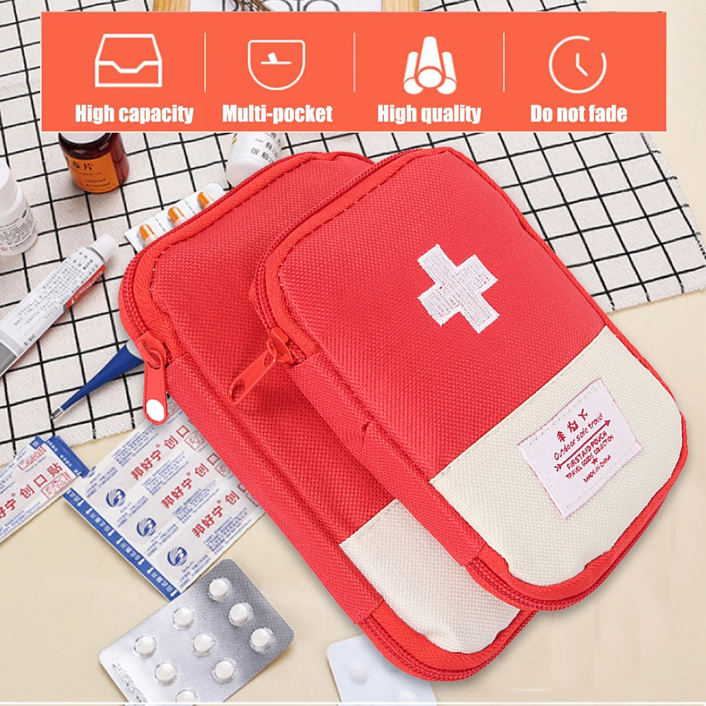 

Portable Outdoor First Aid Kit Medicine Package Emergency Kit Bag Pouch Travel Bags Small Medicine Divider Storage Organizer