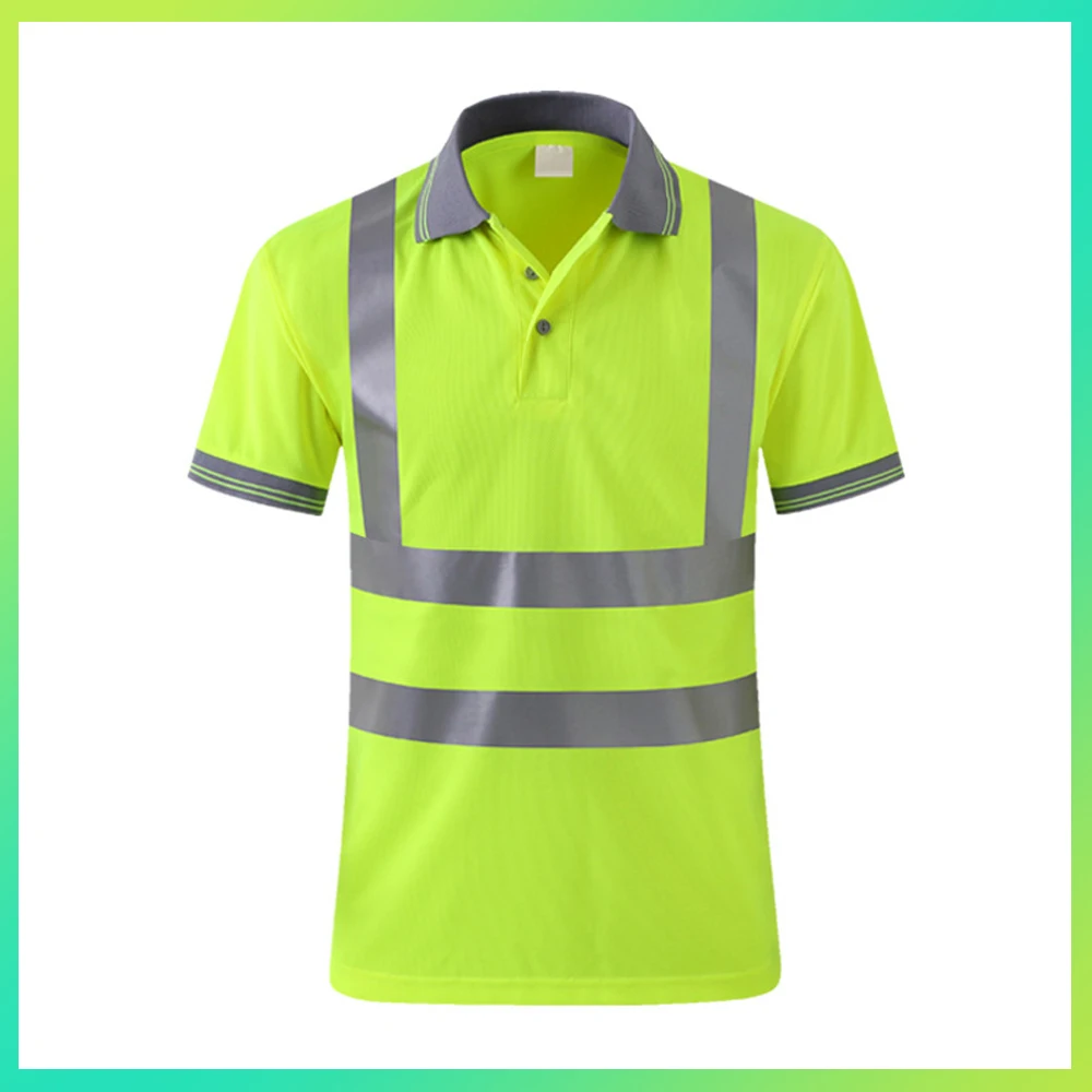 

Night Work Reflective Workwear Short Sleeve Quick Dry Safety Protective Clothes High Visibility Breathable T-shirt Unisex Tops