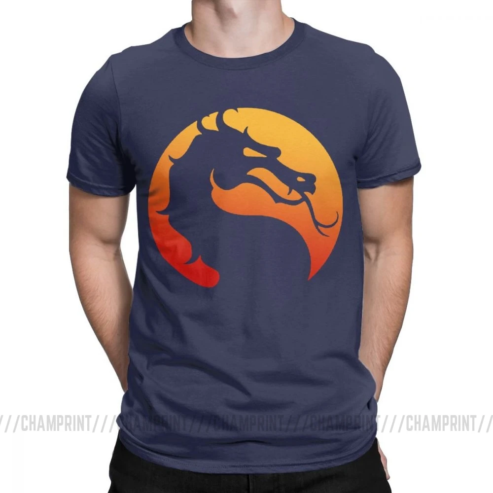 Mortal Kombat футболка с логотипом Mk11 популярная футболка для файтинга Мужская футболка из чистого хлопка новинка футболка с коротким рукавом Одежда подарок идея - Цвет: Тёмно-синий