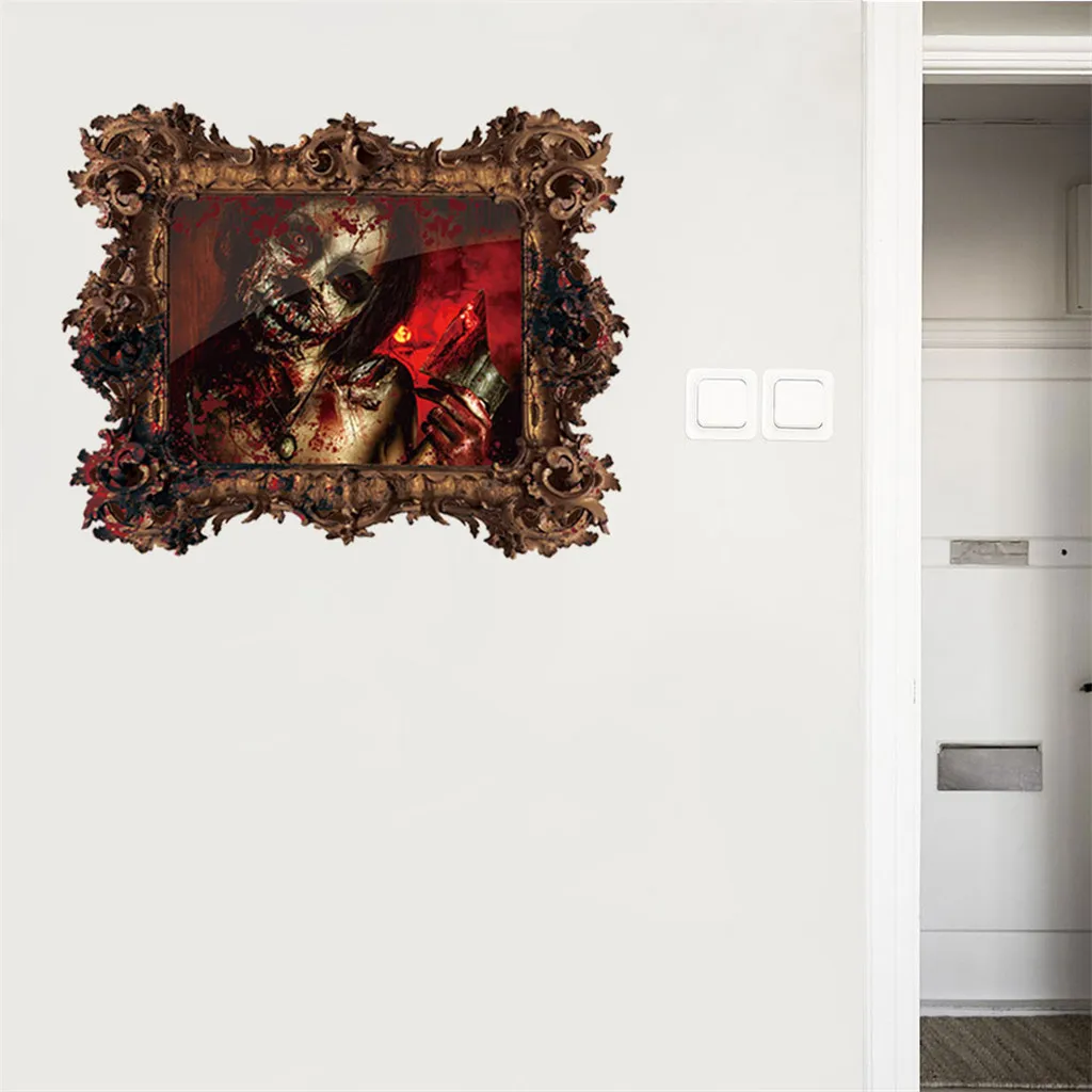 Halloween Horror Wall Stickers Bar Party Ghost Art Decal Mural Home Living Room Window Decor | Дом и сад