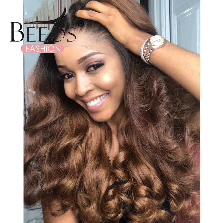 

Loose Wave Wig Lace Front Human Hair Wig Brazilian Human Hair Wig Ombre Honey Brown Colored Remy Wig Pre Plucked For Black Women