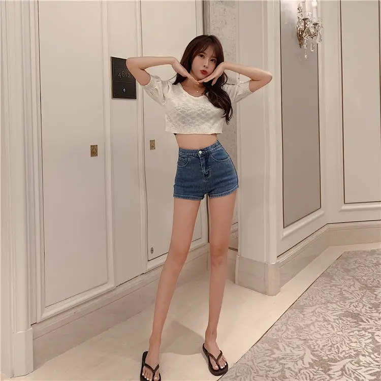 

2020 Summer Women Casual Bandage Short Pants Fashion High Waist Solid Shorts Slim Mini Shorts Sexy club Hot Jeans Short WF200