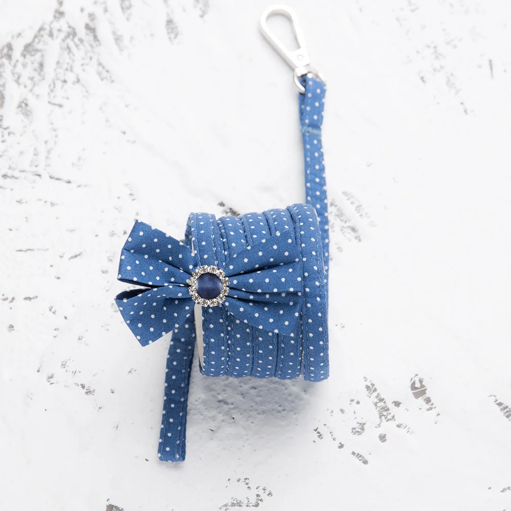 Набор поводков для собак и кошек жилет с кристаллами стразами в горошек