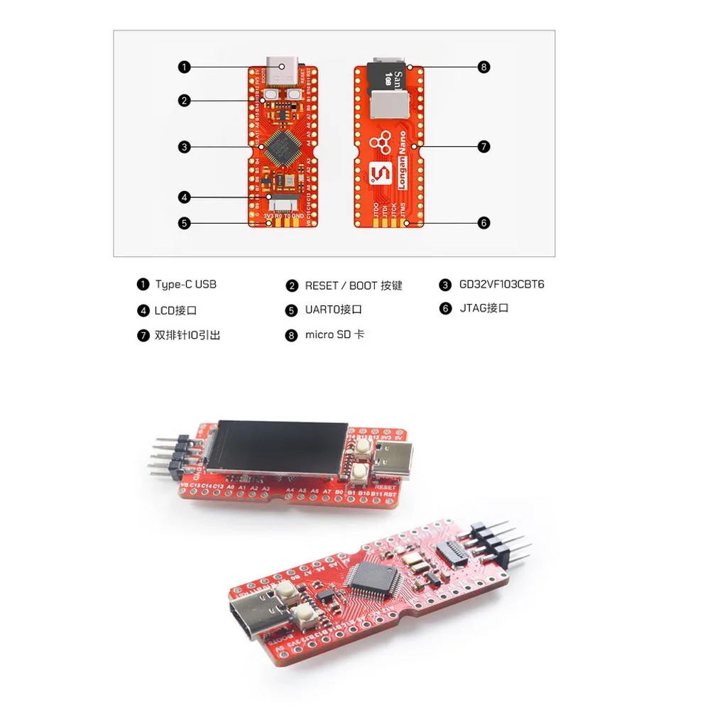 Sipeed Longan Nano RISC V GD32VF103CBT6 макетная плата MCU|Аксессуары для демонстрационных стендов|