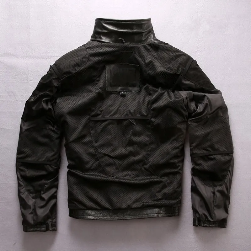 

Mens Cowhide Luxury Genuine Leather Jacket Short Slim Fit Moto Biker Riding Coat Man Zipper Pockets High Quality Leather Jackets