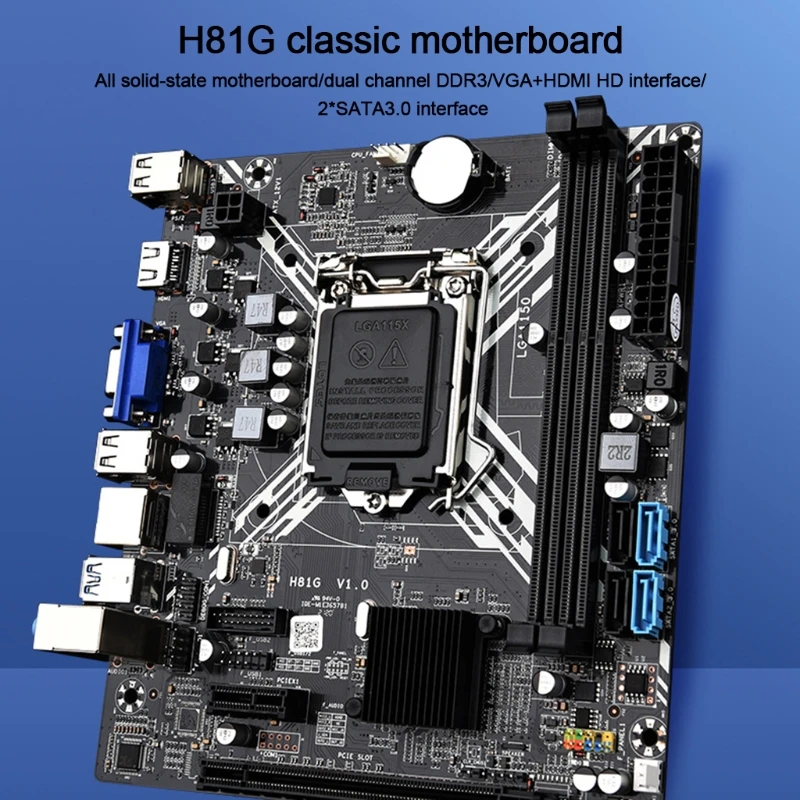 

2021 новая материнская плата H81G DDR3 LGA1150 материнская плата для настольного ПК совместимая с VGA HDMI