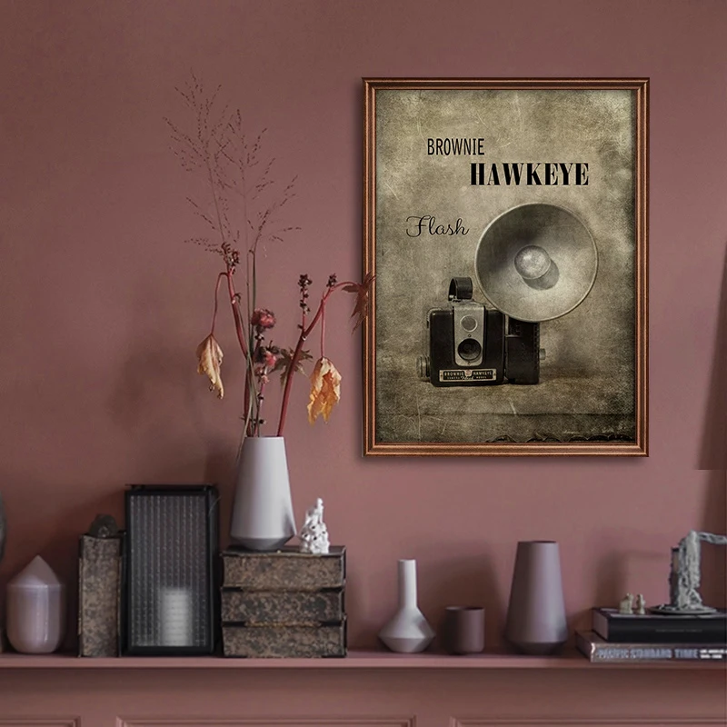 Винтажная фотокамера Холст Картина плакаты старая машина фотография Коллекция