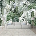 Настенные 3D-обои по фото пользователя, Декор стен с тропическими растениями, листьями, для спальни, гостиной, фона за телевизором, настенное покрытие