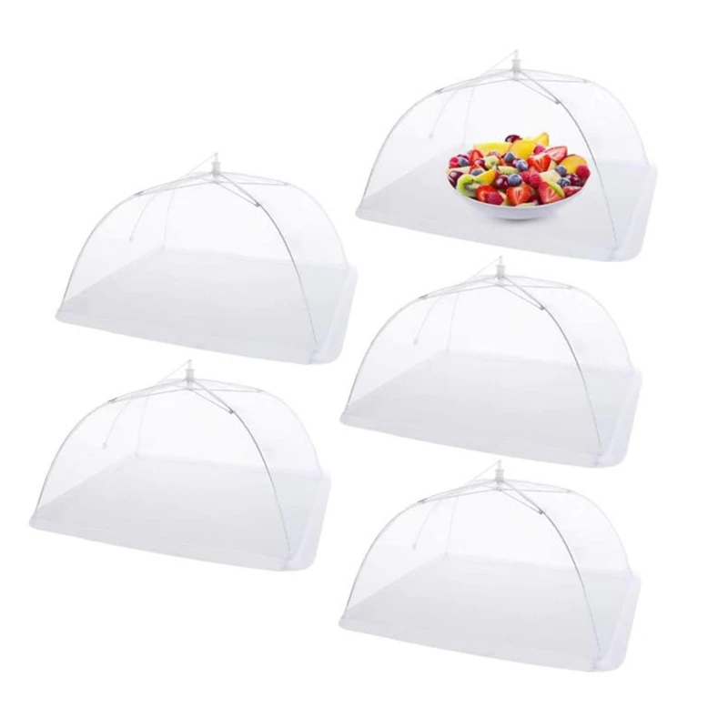 

Сетчатая накидка для еды на открытом воздухе, многоразовый складной зонт-палатка для еды, подходит для праздничного пикника, 5 шт.