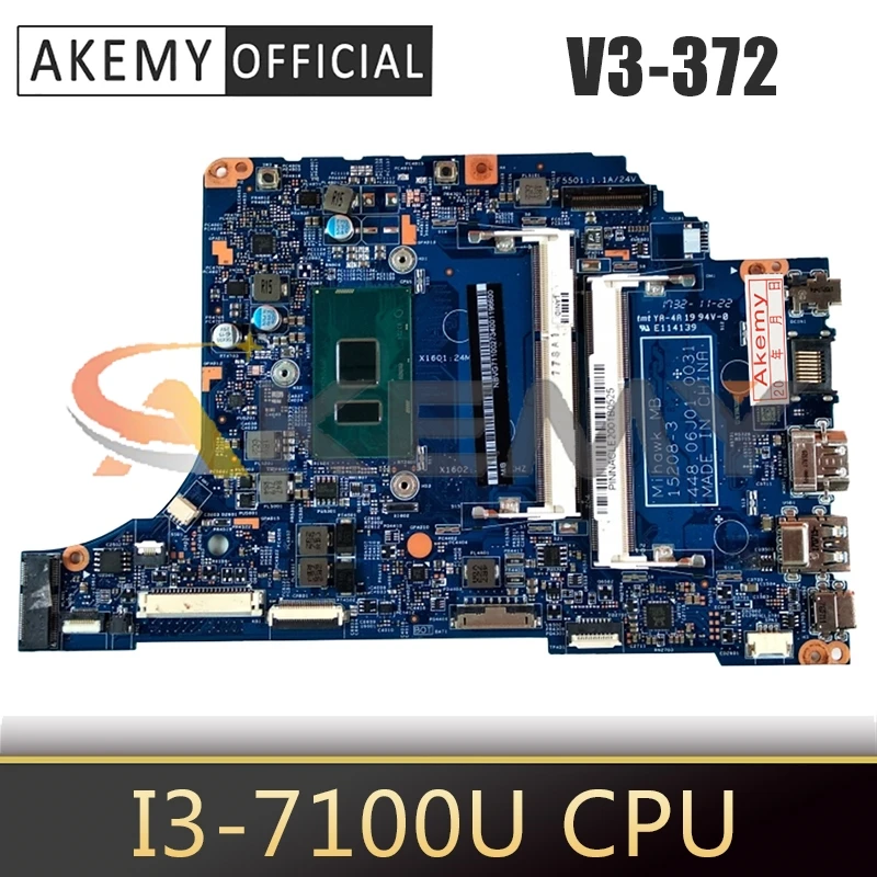 

Для ACER Aspire V3-372 i3-7100U материнская плата для ноутбука 15208-3 SR343 DDR3 материнская плата для ноутбука