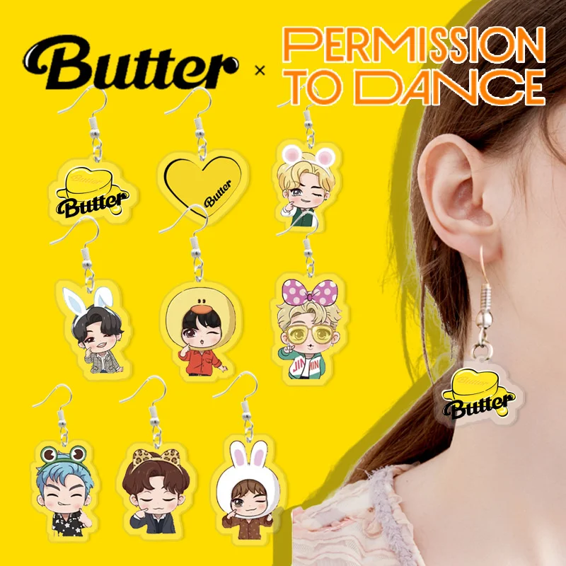 

KPOP Bangtan Boys Butter Album Acrylic Keychain Pendant Backpack Accessories Cosplay Gift JUNGKOOK JIMIN SUGA Fans Collection