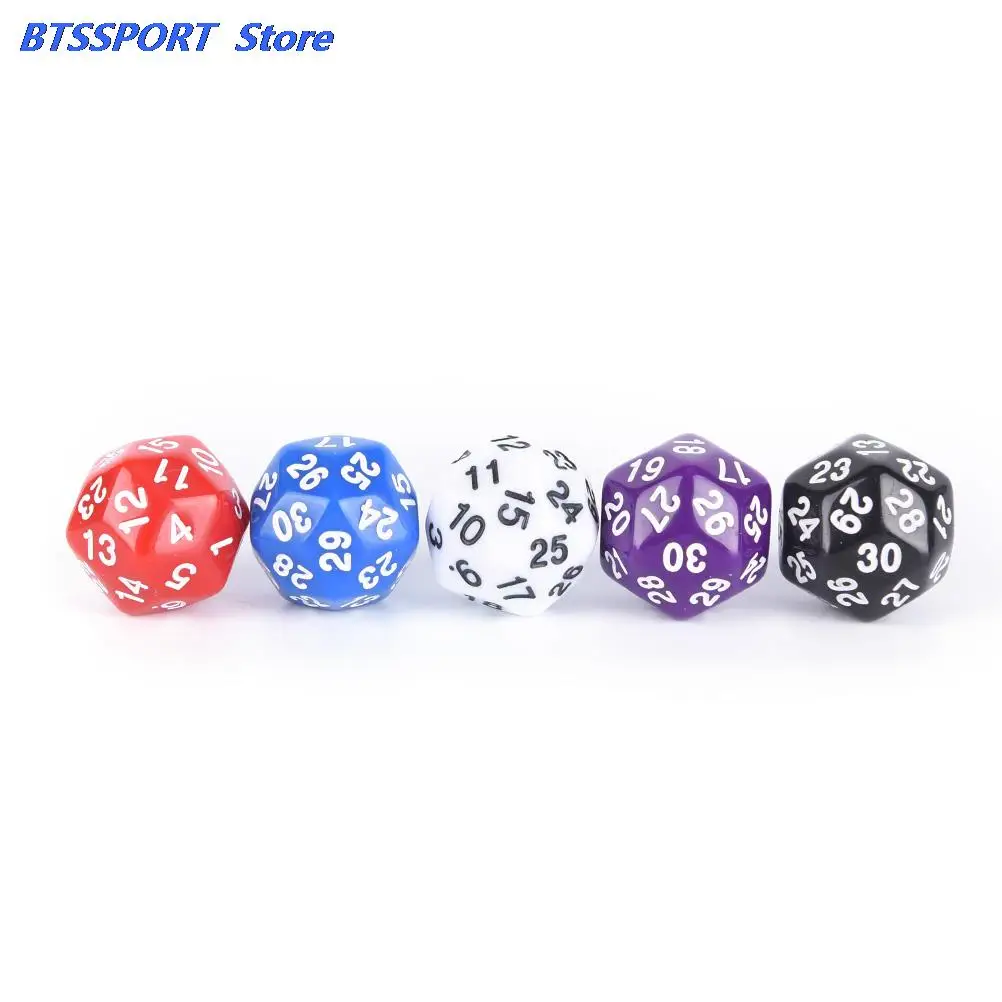 1 шт. 30-сторонние игральные кости пластиковые кубики 5 цветов белый красный