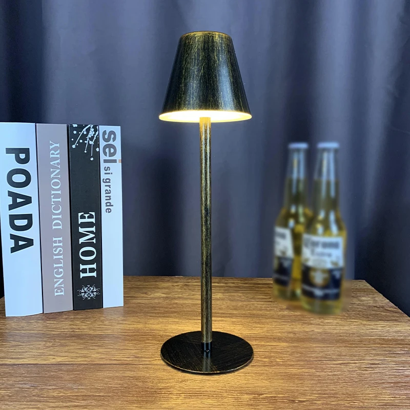 Touch Sensor Bar Table Lamp Portable Battery Chargeable Iron Art Light Coffee Restaurant LED Stand Lighting Home Decor | Лампы и