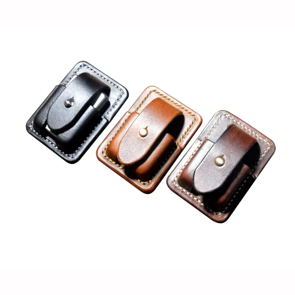 Hand made leather craft lighter case leathecraft Genuine Full grain cowhide pouch holder | Дом и сад
