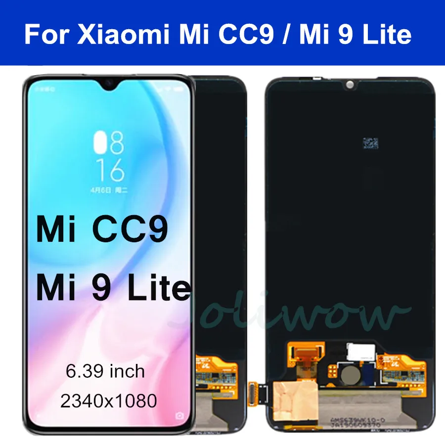 

6.39" AMOLED For Xiaomi Mi CC9 LCD Display Touch Screen Digitizer Assembly Mi9 lite Display For Xiaomi Mi 9 lite M1904F3BG LCD