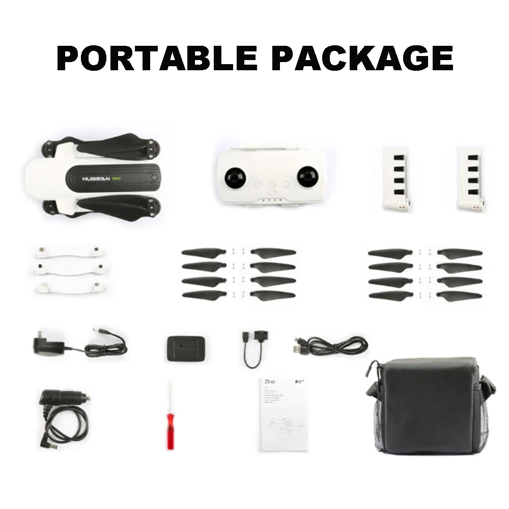 Portable package Лидер продаж Hubsan H117S Zino gps 5,8 Г 1 км Складная рукоятка с видом от первого лица в формате 4K UHD, Камера 3-осевому гидростабилизатору Дрон Квадрокоптер с дистанционным управлением гоночный автомобиль - Цвет: Portable package