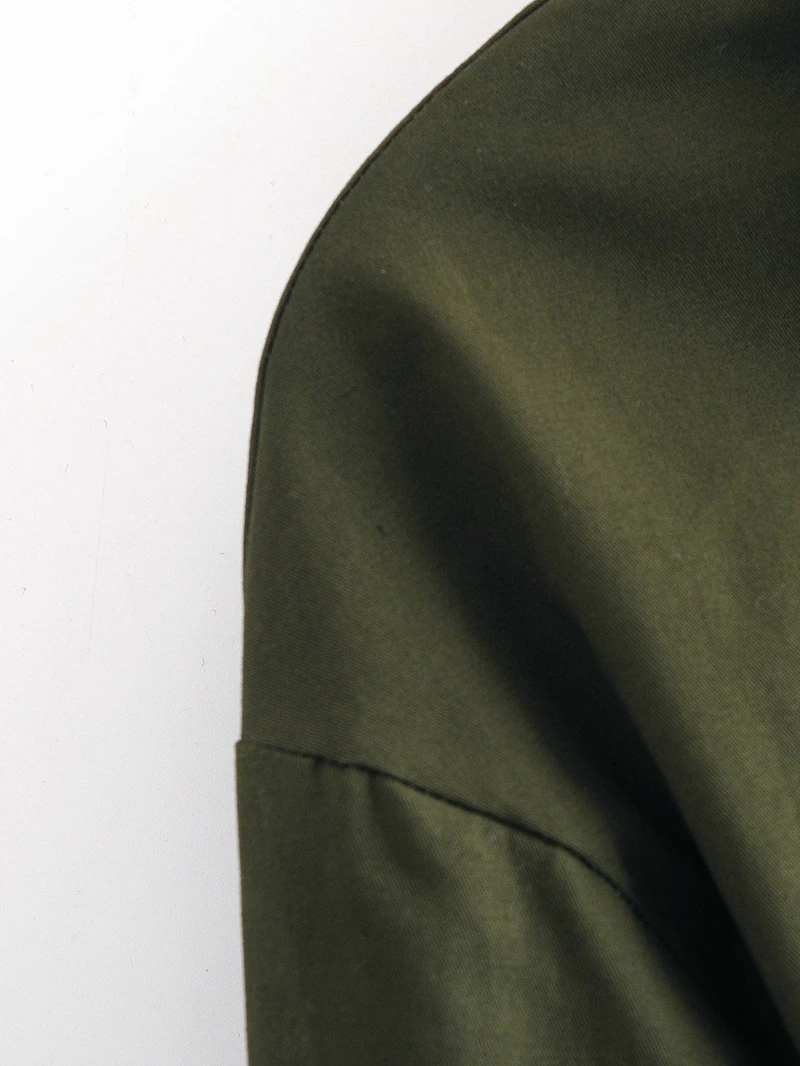 

2020 Free Inspirit New Arrival Spring/autumn Girl Military Style Square Collar Butterfly Sleeve Empire Pleated Knee-length Dress