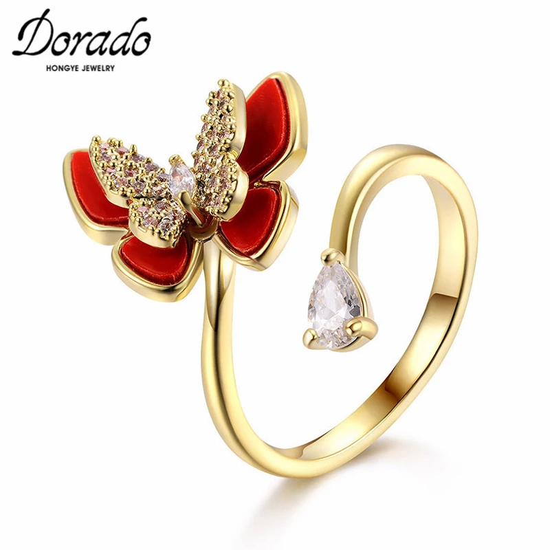 Женские кольца бабочки Dorado с изменяемым размером модные вечерние свадебные