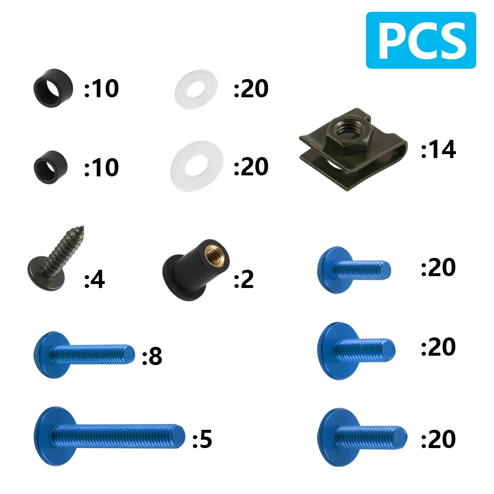 

155PCS Motorcycle Windshield Body Fairing Bolts Screws For Kawasaki Suzuki Honda For Yamaha Harley For KTM BMW Aprilia Sportbike