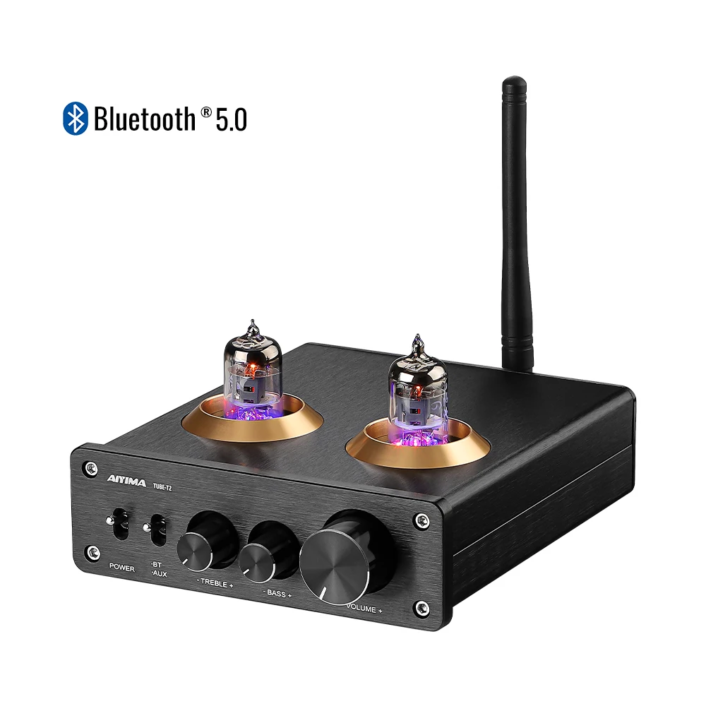 

AIYIMA Bluetooth 5.0 HiFi 6J1 Vacuum Tube Preamp Amplifier Stereo Preamplifier With Treble Bass Control For Home Sound Theater