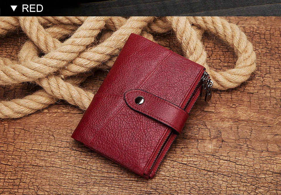 GZCZ Rfid кошелек из натуральной кожи для мужчин Crazy Horse кошельки короткий кошелек для монет мужская сумка для денег дизайнерский мини красный Walet качество
