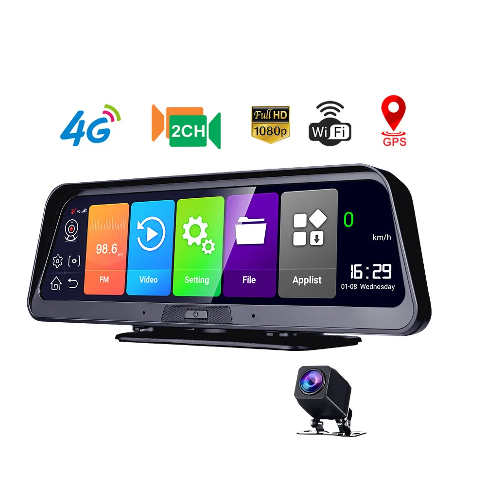 Зеркало видеорегистратор 10 дюймов 4G ADAS Android 8 1 Wi Fi GPS 1080P|Видеорегистраторы| |
