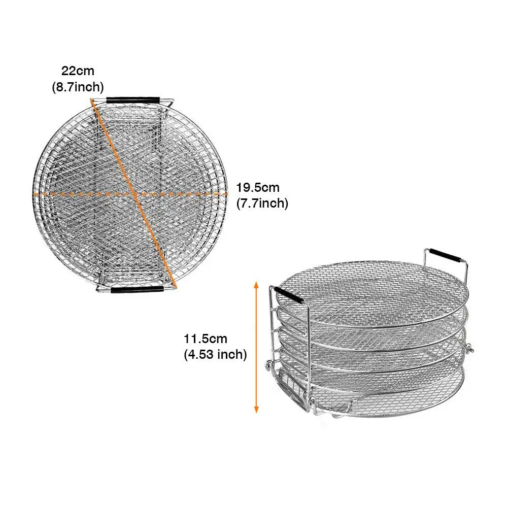 grill stand air fryer five layers stackable grill food stainless steel dehydrator rack home kitchen barbecue rack gadget tools free global shipping