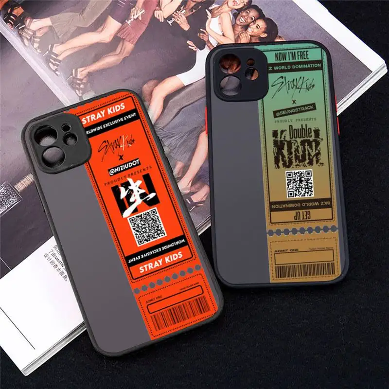 

Stray Kids Air tickets Phone Case For iPhone 12 11 Mini Pro XR XS Max 7 8 Plus X Matte transparent cover