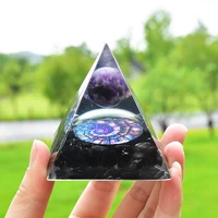 black seduction orgonite 6cm handmade amethyst sphere healing spiritual wicca energy orgone pyramid home decoration