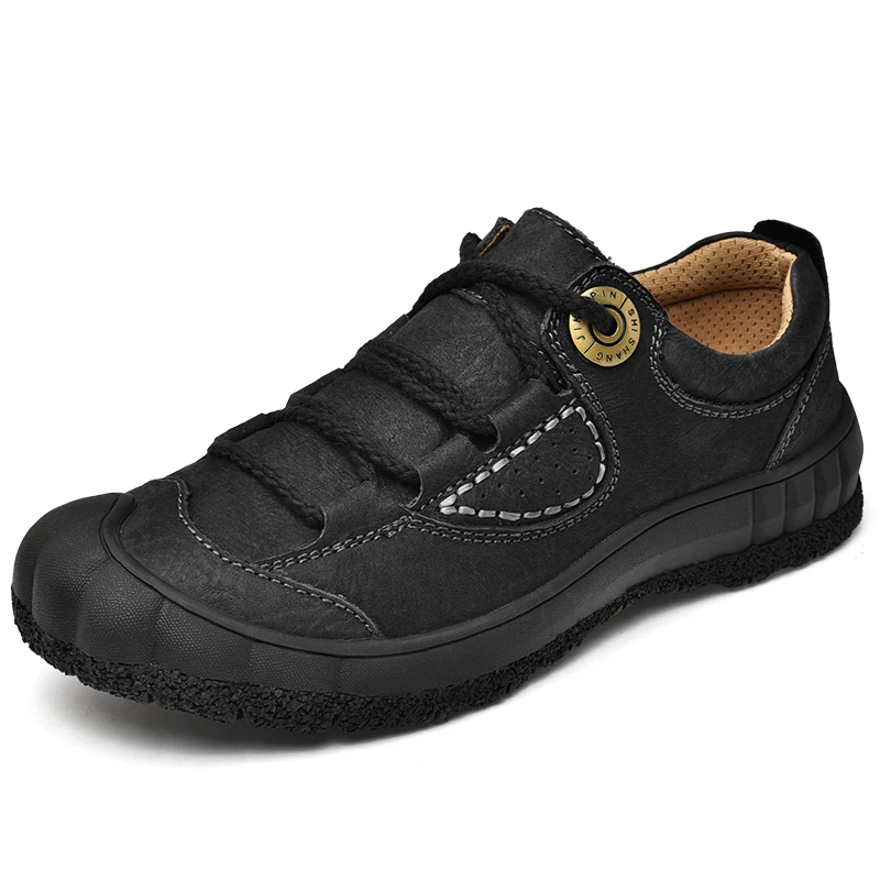 

Genuine Leather Hiking Shoes Men Sneakers Handmade Outdoor sport Trekking Shoes Waterproof Mountain walking shoes zapatos hombre