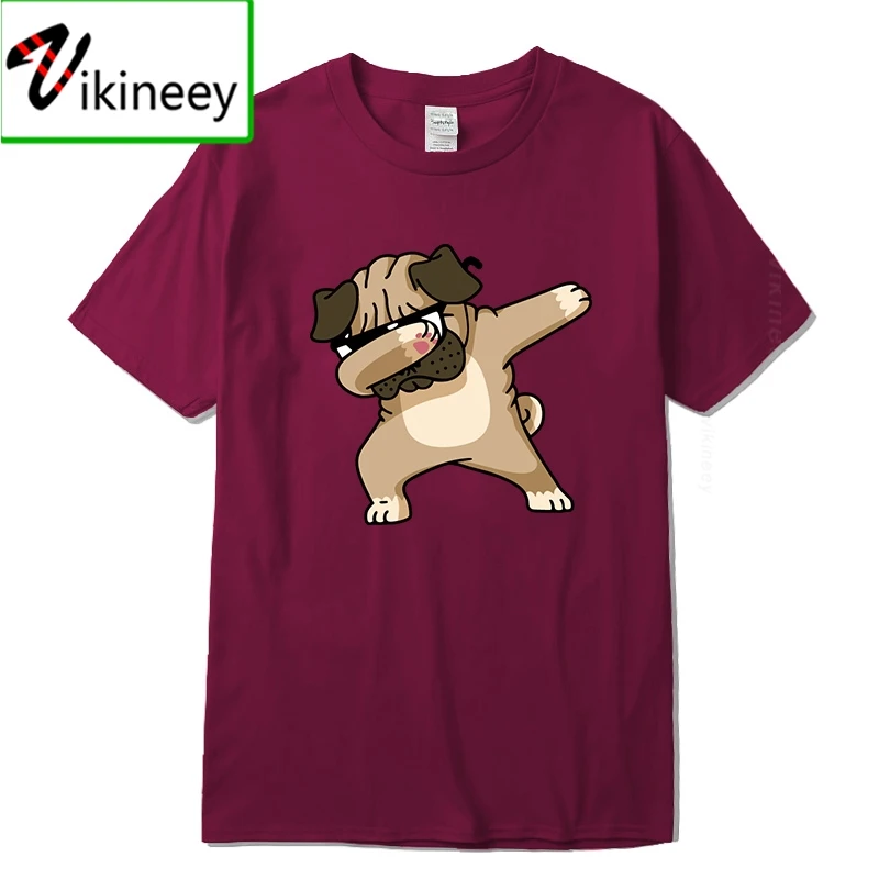 Мужская летняя футболка новинка мужские топы с принтом мопса повседневные