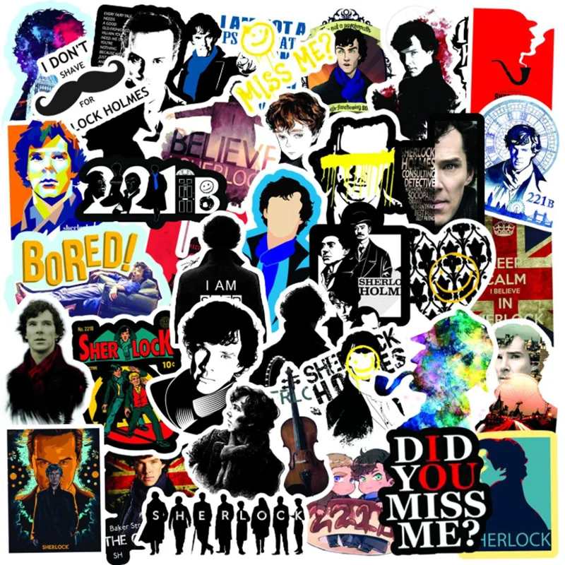 

10/30/50 PCS Sherlock Personality Graffiti Sticker Car Motorcycle Trolley Skateboard Sticker Toy Decoration Wholesale