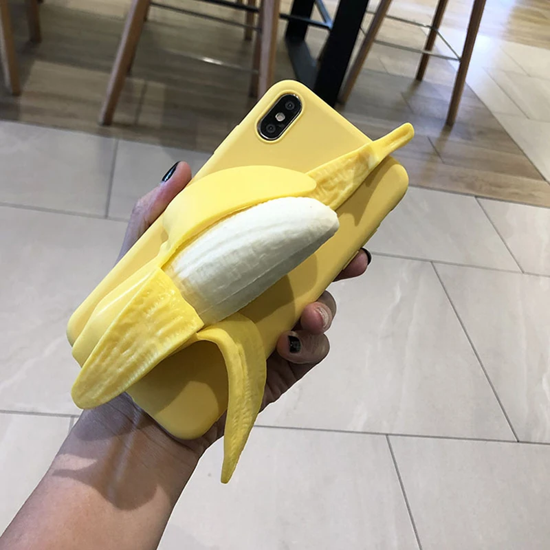 Ainike 3D Squishy Cute Banana Cover For Xiaomi Redmi 4X 6A Note7 Note5A K20 9T 7A S2 Note6Pro Soft TPU Phone Case |