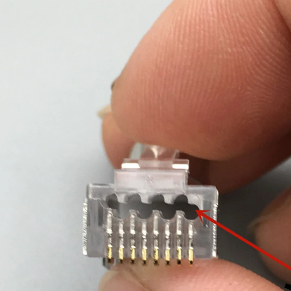 Серебряный Cat7 сквозное отверстие соединитель Rj45|Электрические провода| |