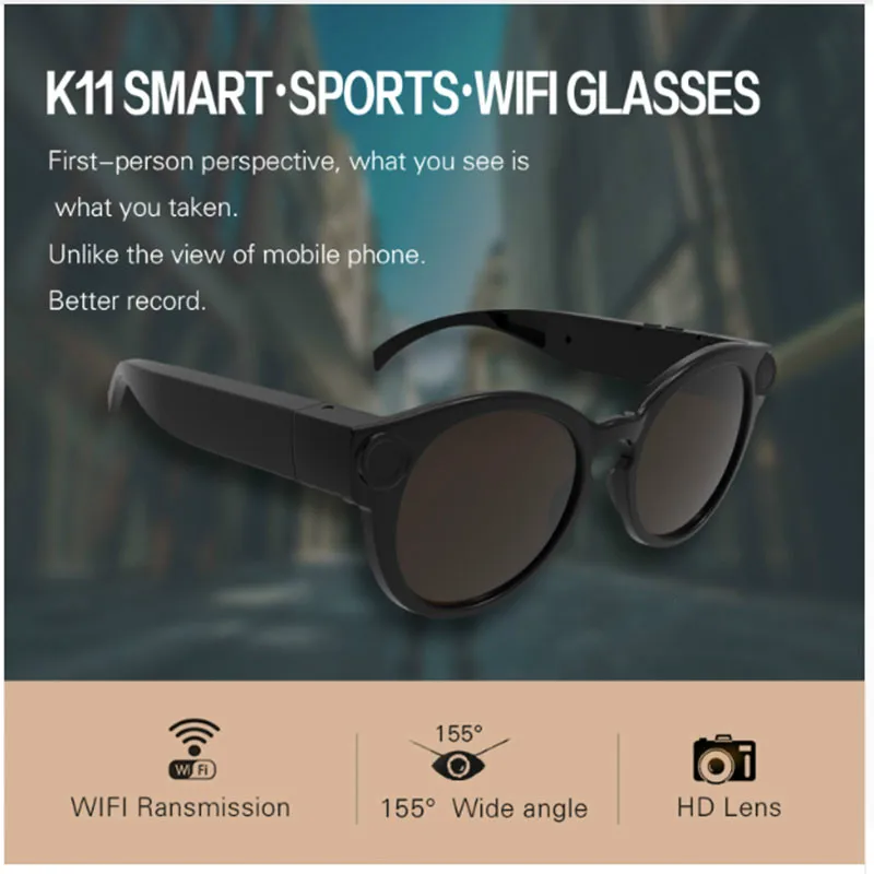 Очки для езды на велосипеде мини-камера с Wi-Fi HD 1080P DVR видеорегистратор