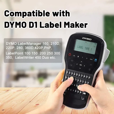 45013 совместимая лента Dymo D1, этикетки, лента 45013 S0720530, сменная черно-белая этикетка кассета для Dymo LabelManager PnP 160 360D