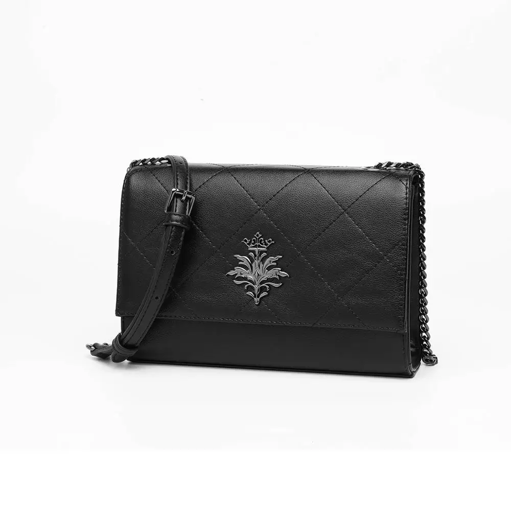 Метеорная птица черная клетчатая сумка на плечо женская мессенджер цепочке