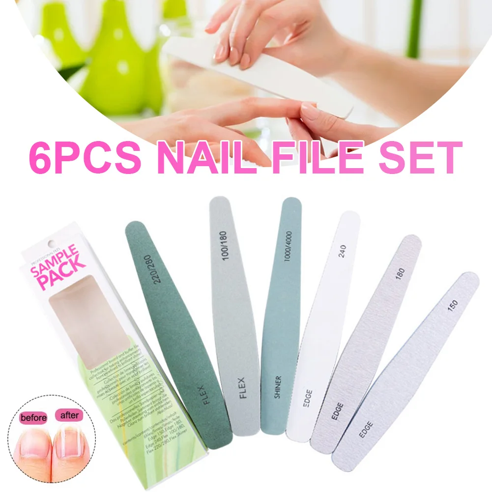 

6pcs Nail File Set for Natural Acrylic Manicure Care Nails Cuticle Removal Polishing Grinding Kit Manicure Polishing Tools