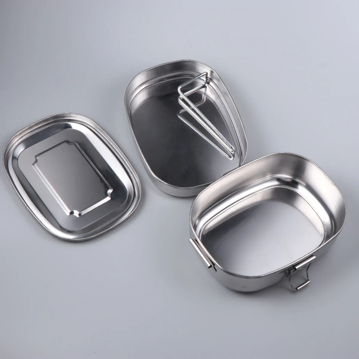 Double Layer Stainless Steel Lunch Box Containers Square Insulated Fast Food Kids Metal Boxes Divided Student School | Дом и сад