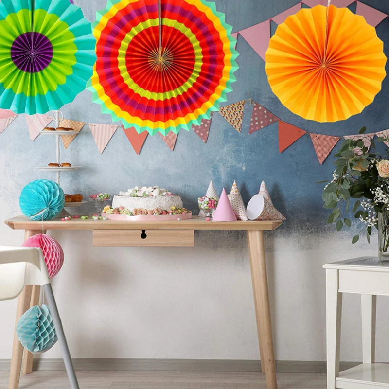 6 шт. сделай сам мексиканские праздничные украшения для вечеринки бумажный веер