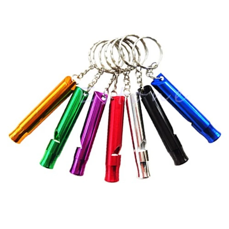 

1pc Aluminium Whistle Camping Emergency Survival Keychain Pendant Keyring Q84C