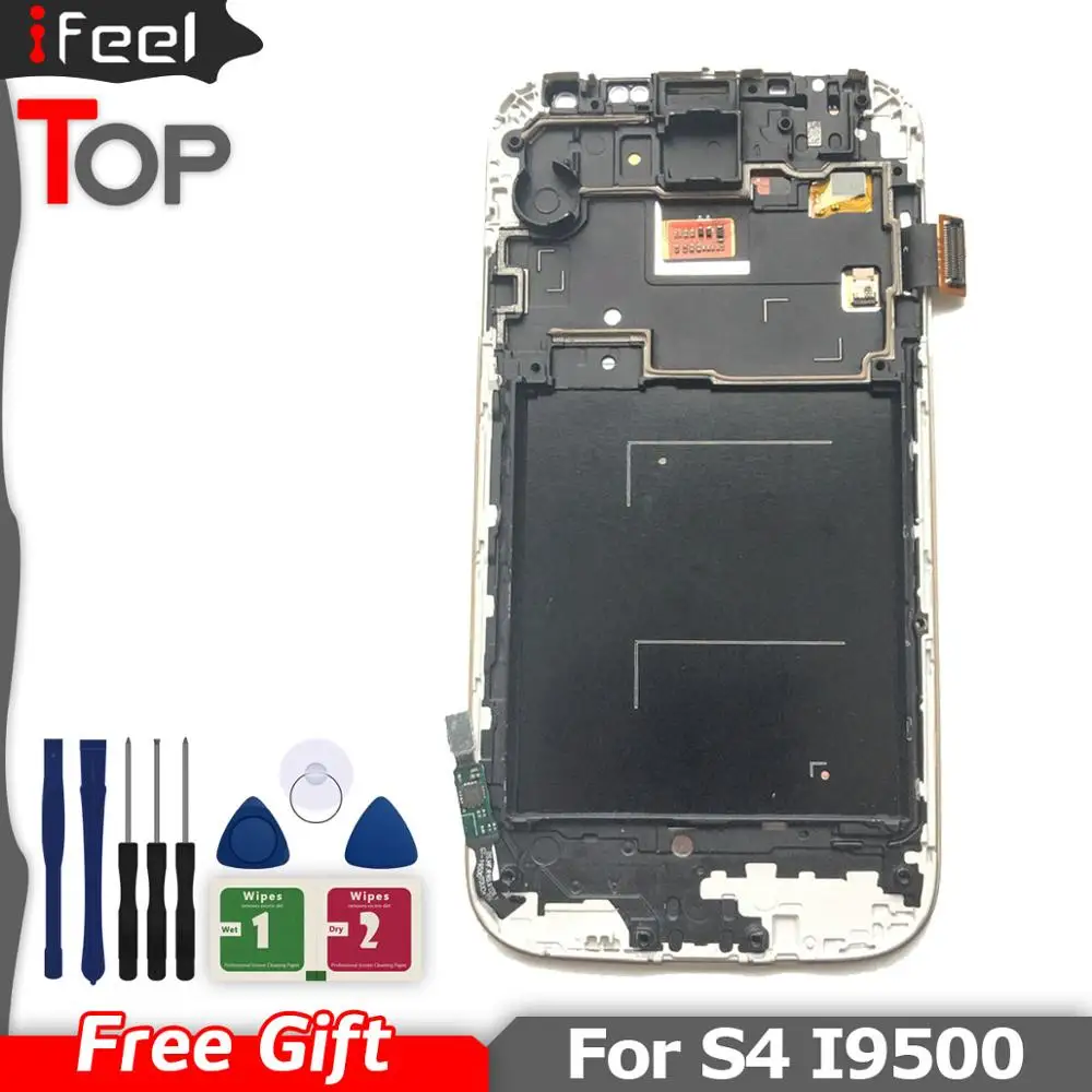 ЖК дисплей с рамкой для SAMSUNG Galaxy S4 сенсорный экран 5 0 дюйма i9500 i9505 i337 i9506 i9515|Экраны