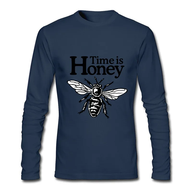 Мужские футболки Time Is Honey с Пчелой модные топы 5XL длинным рукавом в стиле хип-хоп