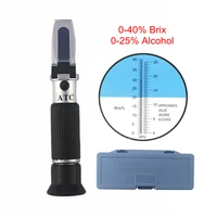0 40 refractometer for wine tester for wine brix sugar for braga wine alcohol meter 0 25 atc refratometer for grape tester